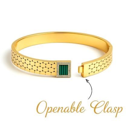 18K Gold Plated Emerald Green Zirconia Kada